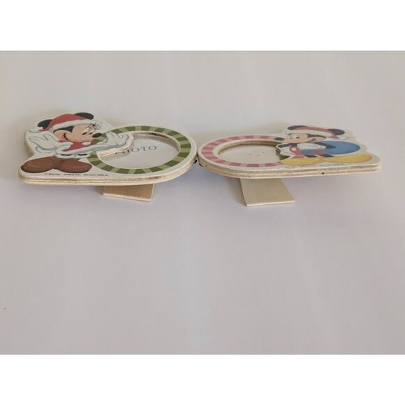 RARE! Disney Giftco Inc ~ 1 Mickey & 1 Minnie Mouse Stand Up Wooden Photo Frame - Picture 7 of 11